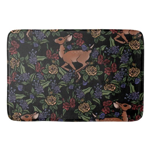 Tapis De Bain Modèle floral de cerfs (Devant)