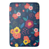 Tapis De Bain Modèle Floral moderne Corail bleu Jaune Botanique (devant Vertical)