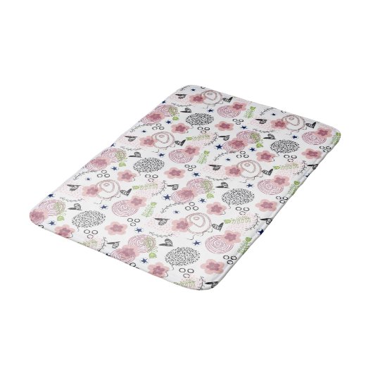 Tapis De Bain Modèle floral mou (Angle)