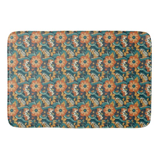 Tapis De Bain Modèle floral rétro (Devant)