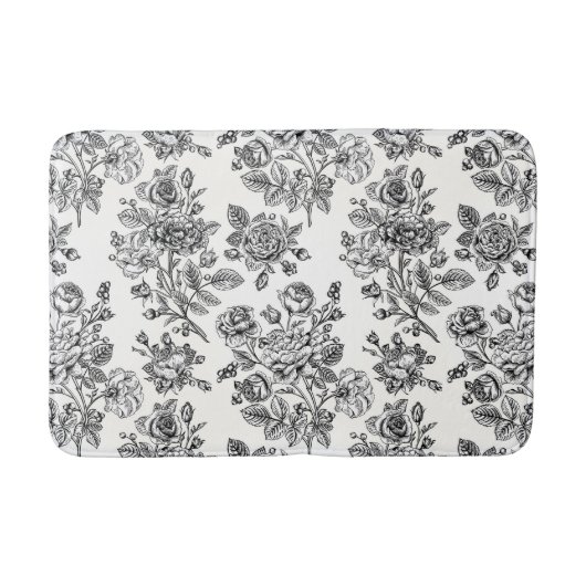 Tapis De Bain Modèle Floral Rose vintage (Devant)