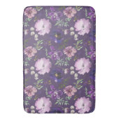Tapis De Bain Modèle Floral Violet Élégant (devant Vertical)