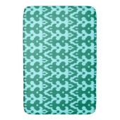 Tapis De Bain Modèle marocain Ikat Damask, Turquoise et Aqua (devant Vertical)