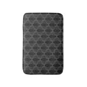 Tapis De Bain Modèle moderne gris noir Damas (Devant (Vertical))