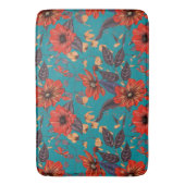 Tapis De Bain Modèle turquoise et rouge (devant Vertical)