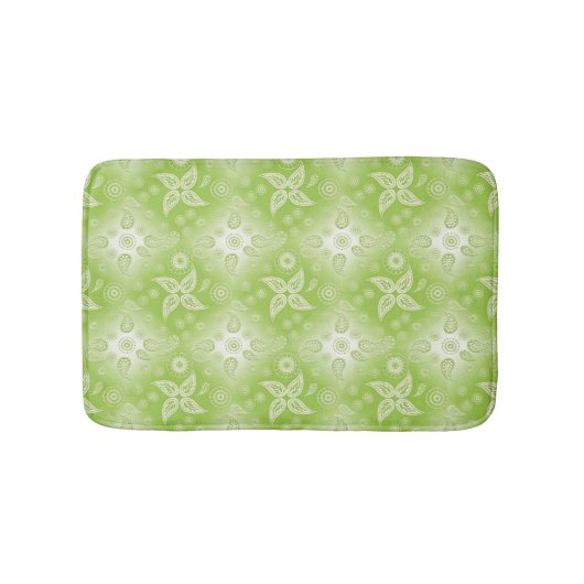 Tapis De Bain modèle vert abstrait de Paisley (Devant)