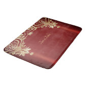 Tapis De Bain Modern Gold Red Floral Bath Mat (Angle)