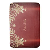 Tapis De Bain Modern Gold Red Floral Bath Mat (devant Vertical)