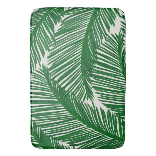 Tapis De Bain Modern Green Palm Leaf Tropical Pattern (devant Vertical)