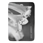 Tapis De Bain Modern Minimalist Black & White Flower with ursign (devant Vertical)