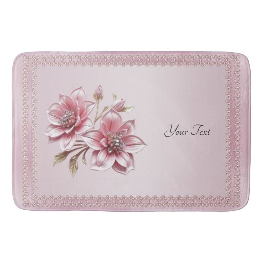 Tapis De Bain Modern Pink Flowers Bath Mat (Devant)