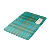 Tapis De Bain Modern Plaid Turquoise Bath Mat (Angle)