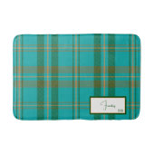 Tapis De Bain Modern Plaid Turquoise Bath Mat (Devant)
