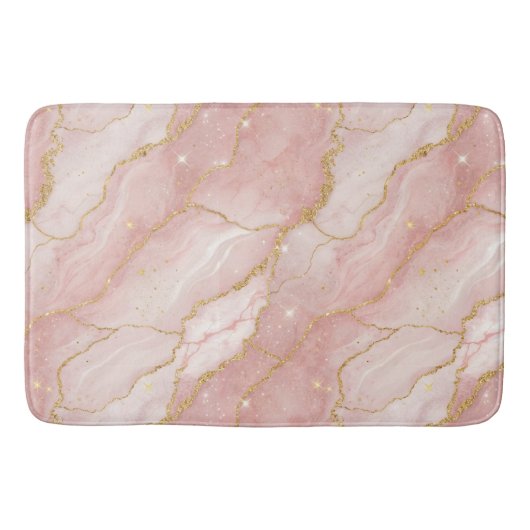 Tapis De Bain Modern Rose Quartz Marble Gold (Devant)
