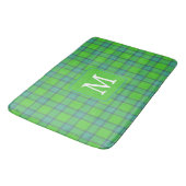 Tapis De Bain Modern stylish green &blue Plaid monogram (Angle)