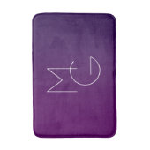 Tapis De Bain Moderne 2 Initiales | Ombre Subtile Violet Foncé (Devant (Vertical))