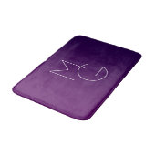 Tapis De Bain Moderne 2 Initiales | Ombre subtile violet profond (Angle)