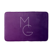 Tapis De Bain Moderne 2 Initiales | Ombre subtile violet profond (Devant)
