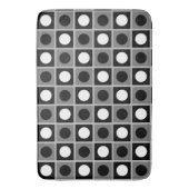 Tapis De Bain Moderne Abstrait Noir Gris & Blanc (devant Vertical)