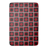 Tapis de bain moderne abstrait noir gris et rouge (devant Vertical)