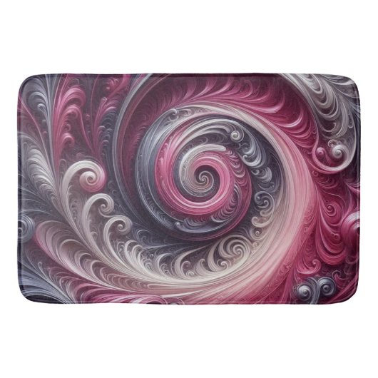Tapis De Bain Moderne Abstrait simple torse rose et violet (Devant)