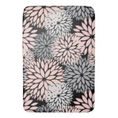Tapis De Bain Moderne Blush rose gris Dahlia Floral (devant Vertical)