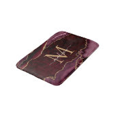 Tapis De Bain Moderne Bourgogne Rouge Or Agate Géode Chic Monogr (Angle)