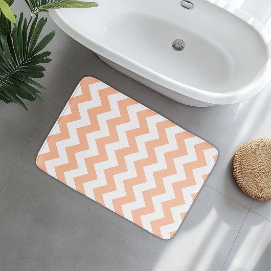 Tapis De Bain Moderne chevron orange pêche