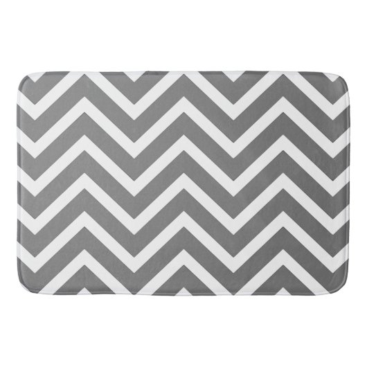 tapis de bain moderne de motif de chevron de blanc (Devant)