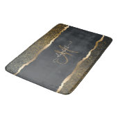 Tapis De Bain Moderne Élégant Monogramme au Touché d'Or (Angle)