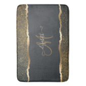 Tapis De Bain Moderne Élégant Monogramme au Touché d'Or (devant Vertical)