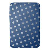 Tapis De Bain Moderne Elégant Simple Marine Bleu Pois d'argent (devant Vertical)