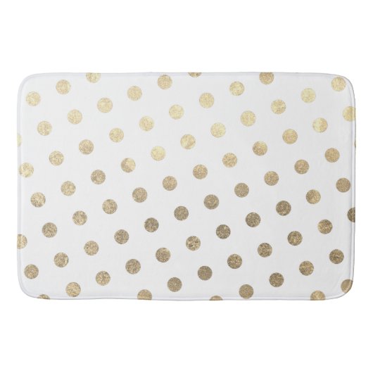 Tapis De Bain Moderne Élégant Simple Rose Blanc Pois Or (Devant)