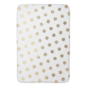 Tapis De Bain Moderne Élégant Simple Rose Blanc Pois Or (devant Vertical)