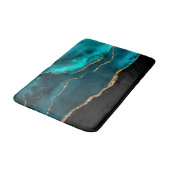 Tapis De Bain Moderne et élégant Turquoise Agate & Gold Ribbon s (Angle)