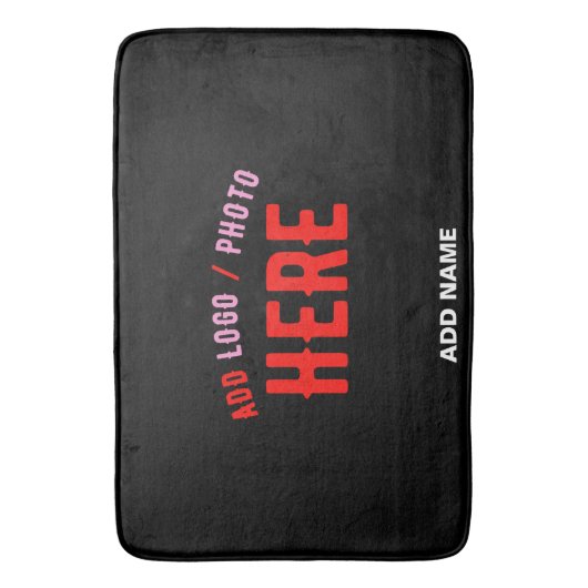 TAPIS DE BAIN MODERNE ET MODERNE PERSONNALISABLE NOIR VÉRIFIÉ (devant Vertical)