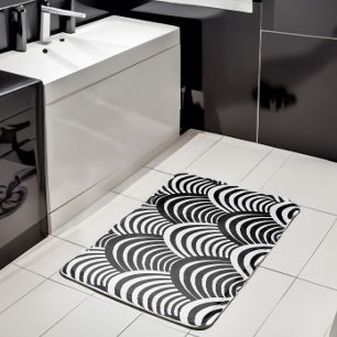 Tapis De Bain Moderne Jazz Age Roaring Années Noir et blanc