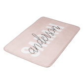 Tapis De Bain Moderne Pastel Rose Beauté Personnalisée Vous Nom (Angle)