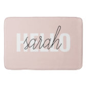 Tapis De Bain Moderne Pastel Rose Bonjour Et Vous Nom (Devant)