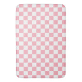 Tapis De Bain Moderne Pastel rose et blanc À damiers (devant Vertical)
