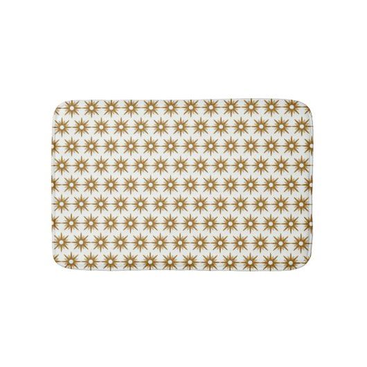 Tapis De Bain Moderne Stylish Gold Starburst Motif rayé (Devant)
