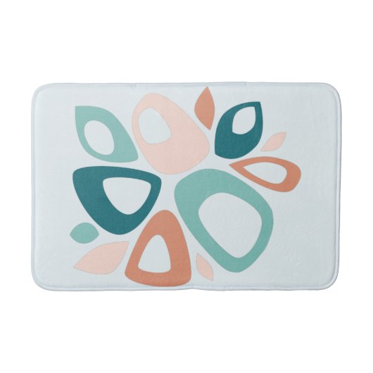 Tapis De Bain Moderne Stylish Peach Turquoise Saumon Abstrait (Devant)