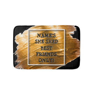 Tapis De Bain Modifier le texte Ajouter le nom Elle Shed Gold Br