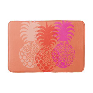 Tapis De Bain Momona Ananas Hawaïen Tropical -Papaye