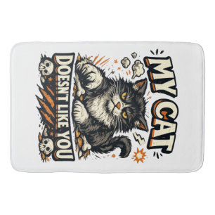Tapis De Bain Mon Chat Ne T'Aime Pas Rétro