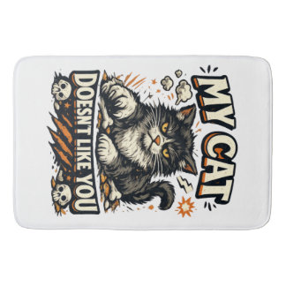 Tapis De Bain Mon Chat Ne T'Aime Pas Rétro