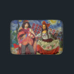 Tapis De Bain Mona Lisa Romantic Funny Art coloré<br><div class="desc">Cette merveilleuse invitation prend des éléments de la Mona Lisa et de Van Gogh's Starry nuit pour faire un thème mariage exceptionnellement unique et fantasque stationnaire pour une invitation, merci, numéro de table, et plus encore! Mona Lisa - Cette image présente la Mona Lisa avec son homme, dansant dans la...</div>