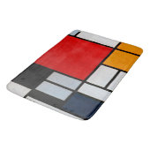 Tapis De Bain Mondrian - Composition avec grand plan rouge (Angle)