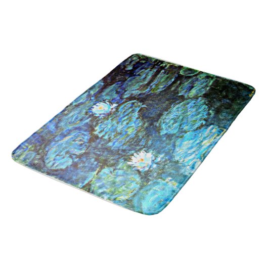 Tapis De Bain Monet - Lys d'eau (bleu) (Angle)
