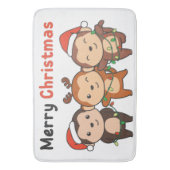 Tapis De Bain Monkey Christma Animals Monkeys Merry Christmas (devant Vertical)